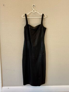 Sleek, Real Leather Sheath Dress